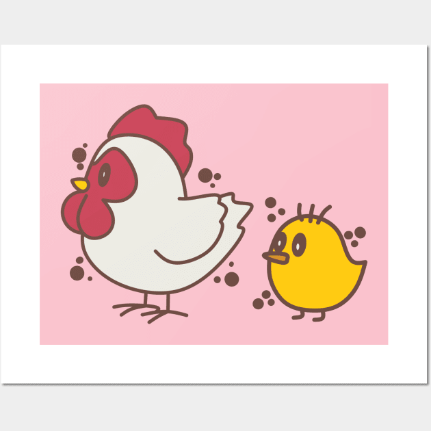 Mom and litle chiken Wall Art by B&E